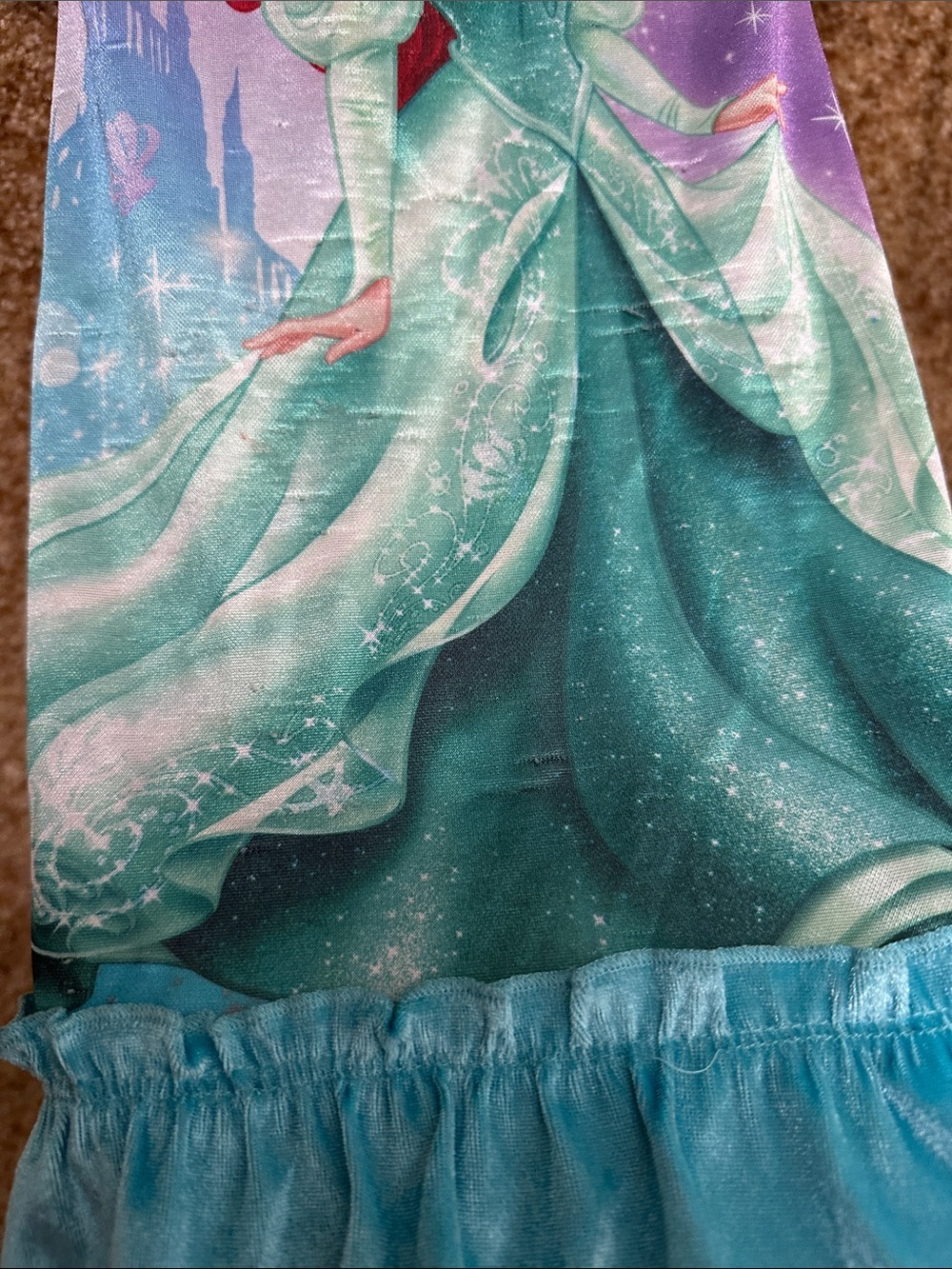 Vintage Disney Ariel Velvet Bodice with Ruffle Trim Dress up Night gown - Picture 5 of 8